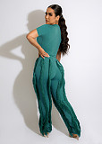 Short Sleeve T-shirt Tops Tassel Pants Summer Outfits OD-8548