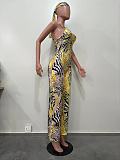 Sexy Leopard Print Halter Backless Jumpsuits OD-8547