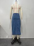 Streetwear High Waist Irregular Slit Denim Skirts OD-8552