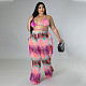 Beach Halter Bra Mesh Ruffles Pants 3 Piece Bikini Set HANI-016