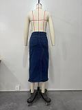 Streetwear High Waist Irregular Slit Denim Skirts OD-8552