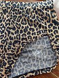 Sexy Leopard Print Mesh Women Stretch Vest Shorts Suits MEM-88624