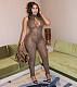 2025 Sexy Leopard Printed Women Mesh Zipper Bodycon Jumpsuit MEM-88623