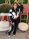 Fashion Women Color Patchwork Sporty 2 Pieces Suits CH-25015