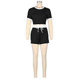 Women's Sexy T-shirt Sports Knit Shorts Set Two-piece AIL-308