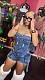 Sexy women strapless high-elastic pocket washed denim romper NIYA-8187