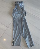 Fashion irregular cut-out splicing zipper hot drill stretch jeans YUN-52095