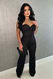Sexy Strapless Women Sleeveless Straps Slim Long Jumpsuit OSM-4470