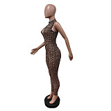 2025 Sexy Leopard Printed Women Mesh Zipper Bodycon Jumpsuit MEM-88623