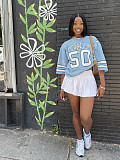 Leisure Girls Print Round Neck Short Sleeves Pullover Loose T-shirt RS-44370