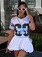 Fashion Girls Print Round Neck Short Sleeves Pullover T-shirt RS-S5267