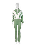 Fashion Women Color Patchwork Sporty 2 Pieces Suits CH-25015