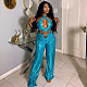 Sexy Halter Backless Hollow-out Crop Top And Long Pants Women 2 Pieces Sets NY-3330