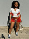Leisure Women Zipper Splicing Tops And Sporty Shorts Two-piece Set CH-25011