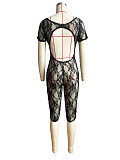 Sexy Hollow Out Lace Girls U-neck Bodycon Jumpsuit CH-24011