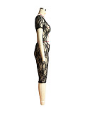 Sexy Hollow Out Lace Girls U-neck Bodycon Jumpsuit CH-24011