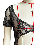 Sexy Hollow Out Lace Girls U-neck Bodycon Jumpsuit CH-24011