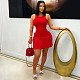 Casual women solid color sleeveless pleated mini dress LS-0415