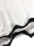Women sleeveless slim wave side vest mini dress white SFY-2799