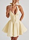Sexy Halter Neck Dress With Deep V Neck and Backless Design