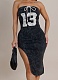 Fashionable Hot Girl Style Irregular Print Tube Top Dress