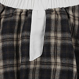 Fashionable Grid Printed Zippered Short Jacket Top Flower Bud Short Skirt Set