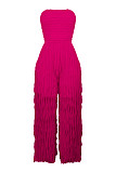 Fashionable Sexy Tube Top Wavy Sleeveless Comfortable Soft Jumpsuit