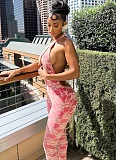 New Hollow Lace Halter Neck straps Large Backless Tight Jumpsuit