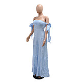 Women's Clothing One-shoulder Tube Top Solid Color Loose Wide-leg Long Jumpsuit