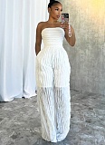 Fashionable Sexy Tube Top Wavy Sleeveless Comfortable Soft Jumpsuit