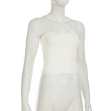 Personalized Solid Color Beveled Halter Neck Irregular Outer Wear Small Camisole Top