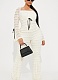 Women's Bowknot Tube Top Wave Pattern Slimming Trumpet Sleeve Hip-hugging Sexy Jumpsuit