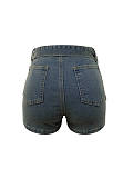 Retro Iregular Hem Fashion Design Washed Denim Skirt