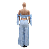 Women's Clothing One-shoulder Tube Top Solid Color Loose Wide-leg Long Jumpsuit