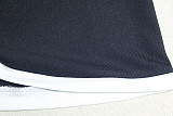 Black and White Colorblocked One-shoulder Raglan Sleeve Halter Back Dress