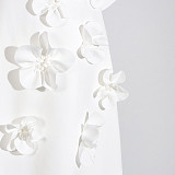 2025 Spring New White Slim Fit Backless Dress