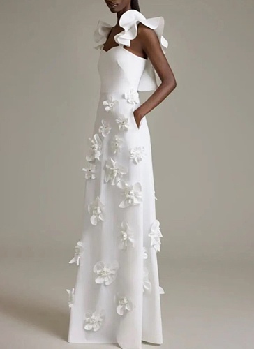 2025 Spring New White Slim Fit Backless Dress