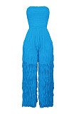 Fashionable Sexy Tube Top Wavy Sleeveless Comfortable Soft Jumpsuit