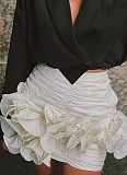 Temperament Sexy Pleated Hip-wrapped Three-dimensional Lace Skirt