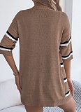 Spring and Summer Casual Striped Hollow Mid Sleeve Knit Cardigan Holiday Cardigan