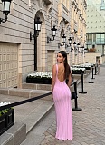 New Sexy Knitted Sleeveless Suspender Hot Girl Backless Maxi Dress