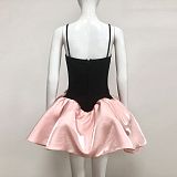 Temperament and Elegance Satin Stitching Bandage Sleeveless Suspenders Puffy Dress