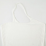 Personalized Solid Color Beveled Halter Neck Irregular Outer Wear Small Camisole Top