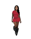 Leisure Sports Zipper Hooded Cardigan High Elastic Short Sleeve Shorts Two-piece Set