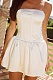 Sweet and Elegant Waist-hugging Satin Tube Top Bud Dress