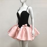 Temperament and Elegance Satin Stitching Bandage Sleeveless Suspenders Puffy Dress