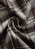 Brown Belly-Baring Vest Plaid Skirt Two-Piece Set