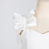 2025 Spring New White Slim Fit Backless Dress