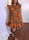 2025 Summer Printed Flying Sleeve Loose Short Dress