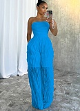 Fashionable Sexy Tube Top Wavy Sleeveless Comfortable Soft Jumpsuit
